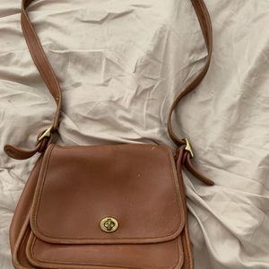 Brown Vintage Coach Turnlock Bag